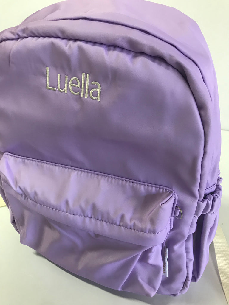 Luella - Cream thread on Lavender Backpack 