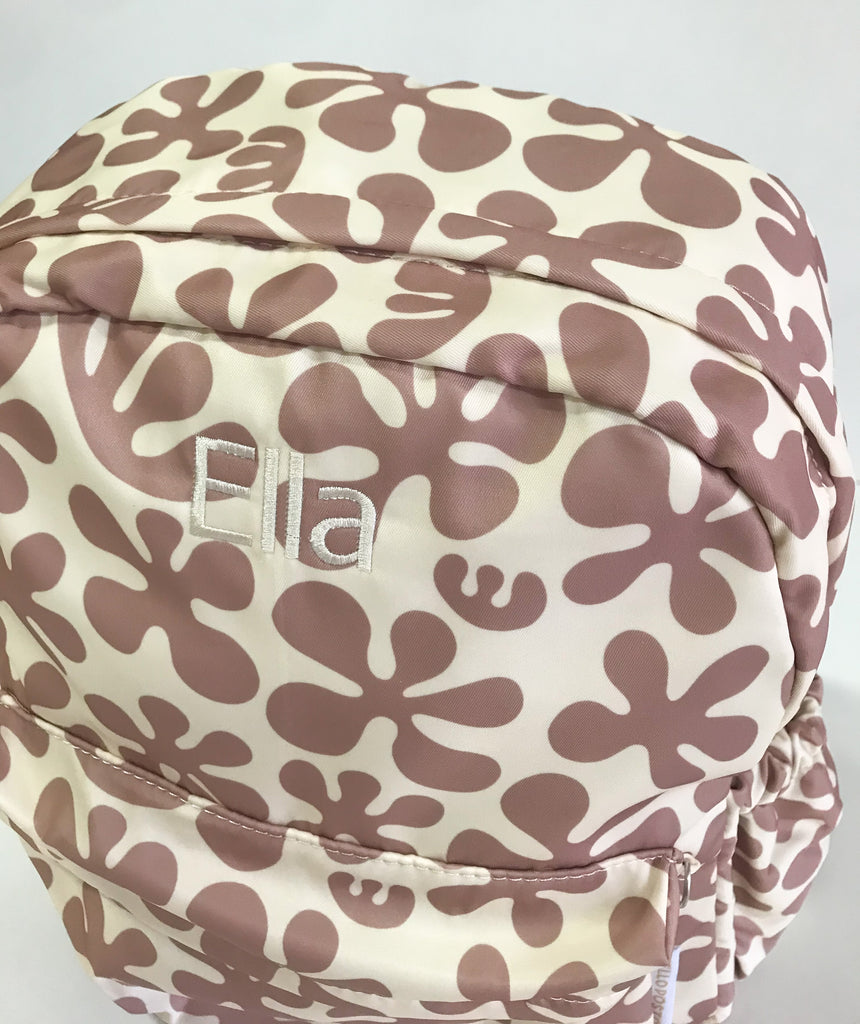 Ella - Cream thread on flowers backpack